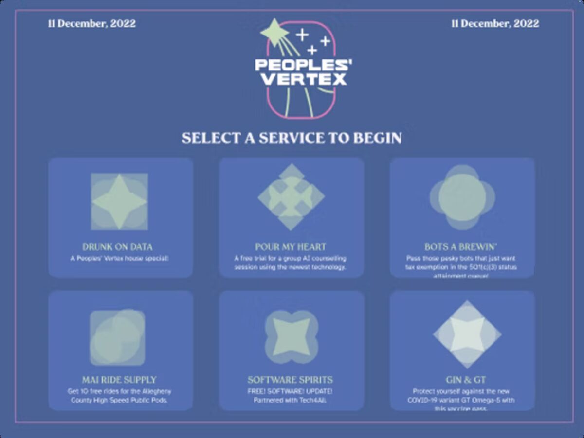 Menu of services, digital